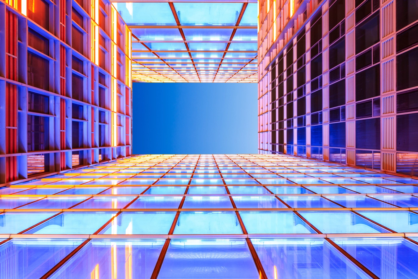 Modern skyscrapers glass wall background