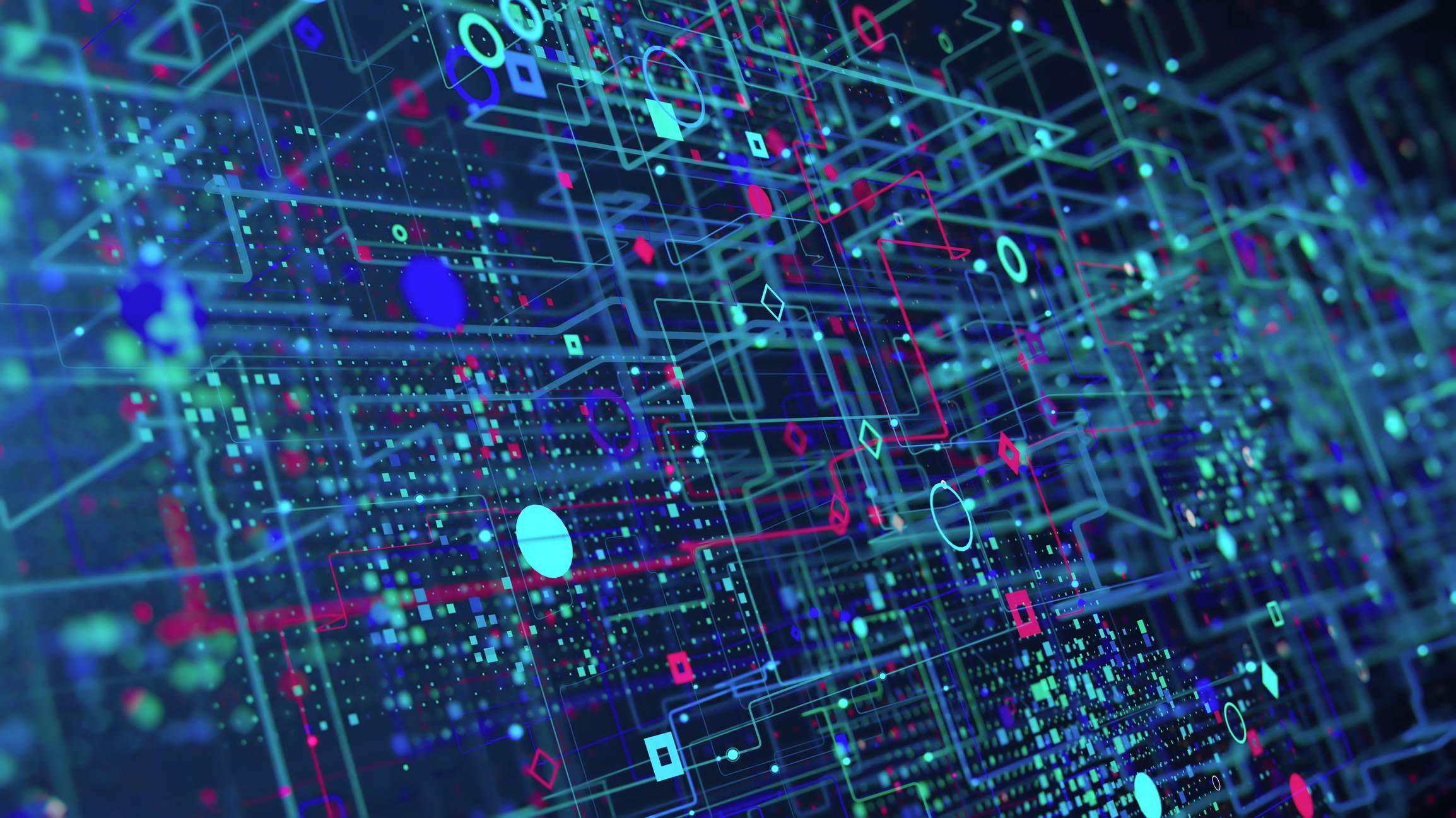Abstract digital network representing information security.